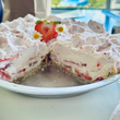 Load image into Gallery viewer, Valentine's dessert: strawberry cream cheese pie from the Flaky Apple Pie Co. Gluten Free pie available