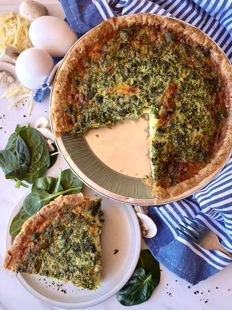 Spinach, Mushroom & Goat Cheese Quiche The Flaky Apple Pie Co