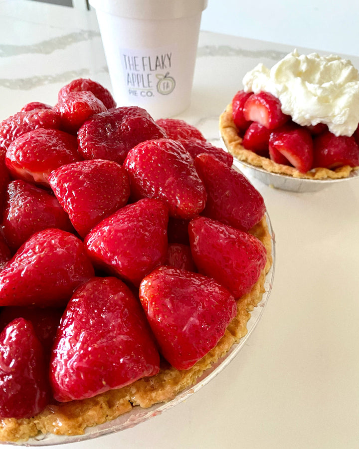 This Fresh Strawberry Pie from The Flaky Apple Pie Co. is sure to delight your friends and family.  Best pies in orange county, Ca. 