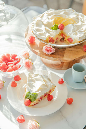 Fresh Lemon Raspberry Cream pie from the Flaky Apple Pie Co