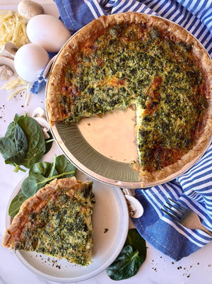 Gluten Free Spinach, Mushroom & Goat Cheese Quiche