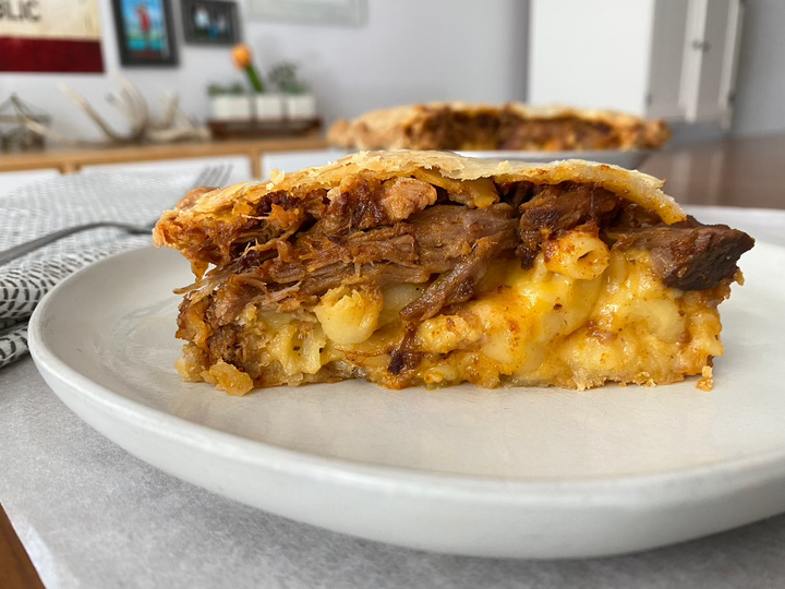 Make dinner a breeze with our ready-to-bake BBQ Pulled Pork Pie from The Flaky Apple Pie Co. Delight your friends and family with this effortless, delicious dinner pie