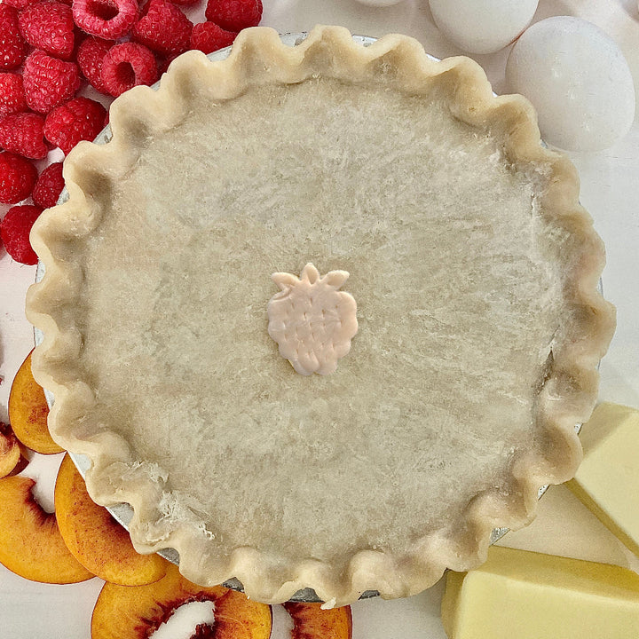 perfect peach and raspberry pie from award winning flaky apple pie co