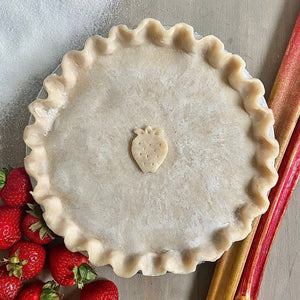 Purchase our ready to bake Strawberry Rhubarb Pie from the Flaky Apple Pie Company and wow all our friends with your baking skills this Holiday Season.  