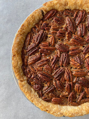 baked pecan pie from the flaky apple pie co